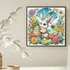 &OElig;uf de P&acirc;ques Abeille Lapin - Peinture sp&eacute;ciale au diamant -30*30 cm