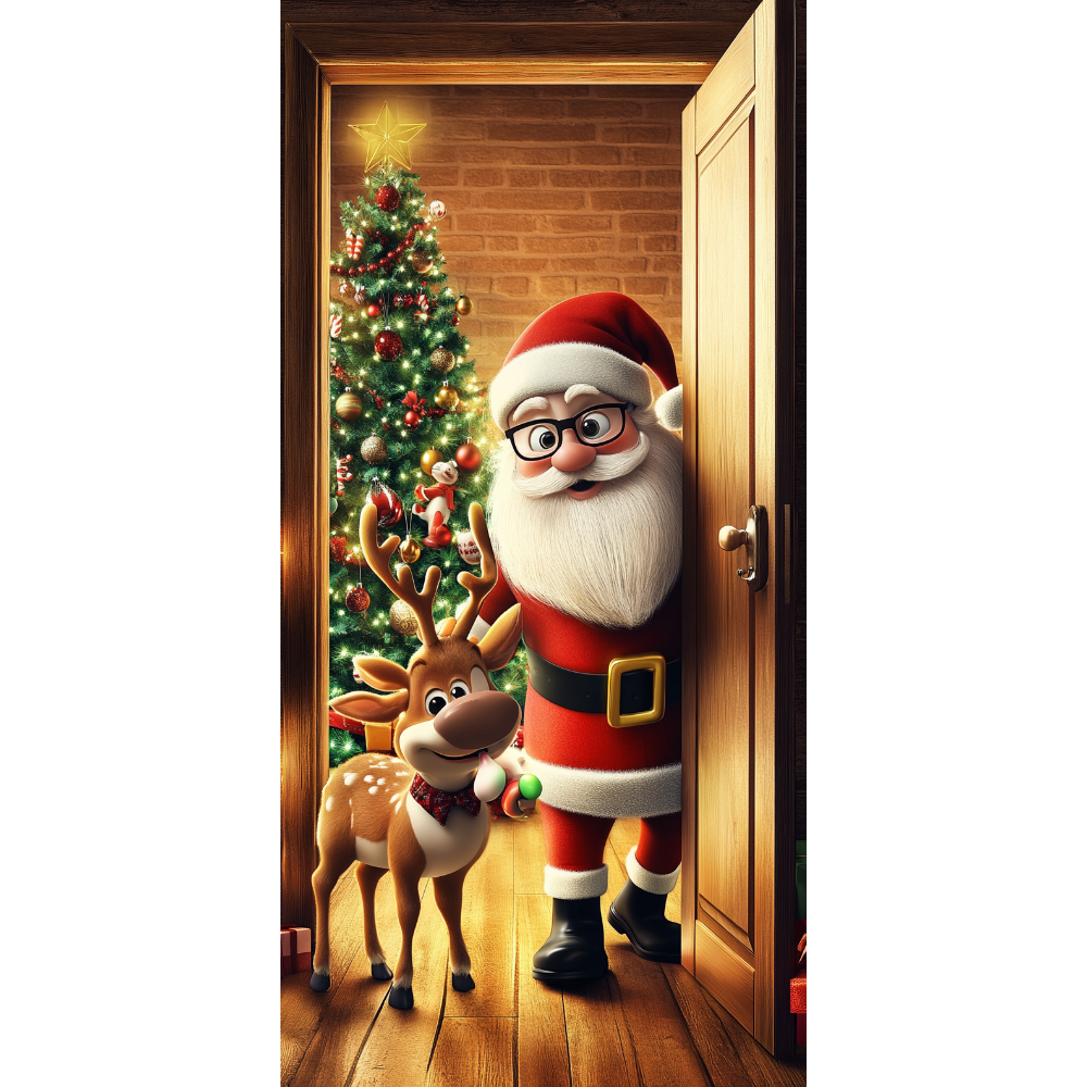 Tegooe Christmas Fabric Door Cover Banner Merry Xmas Photo Booth Backdrop for IndoorOutdoor Holiday Decor