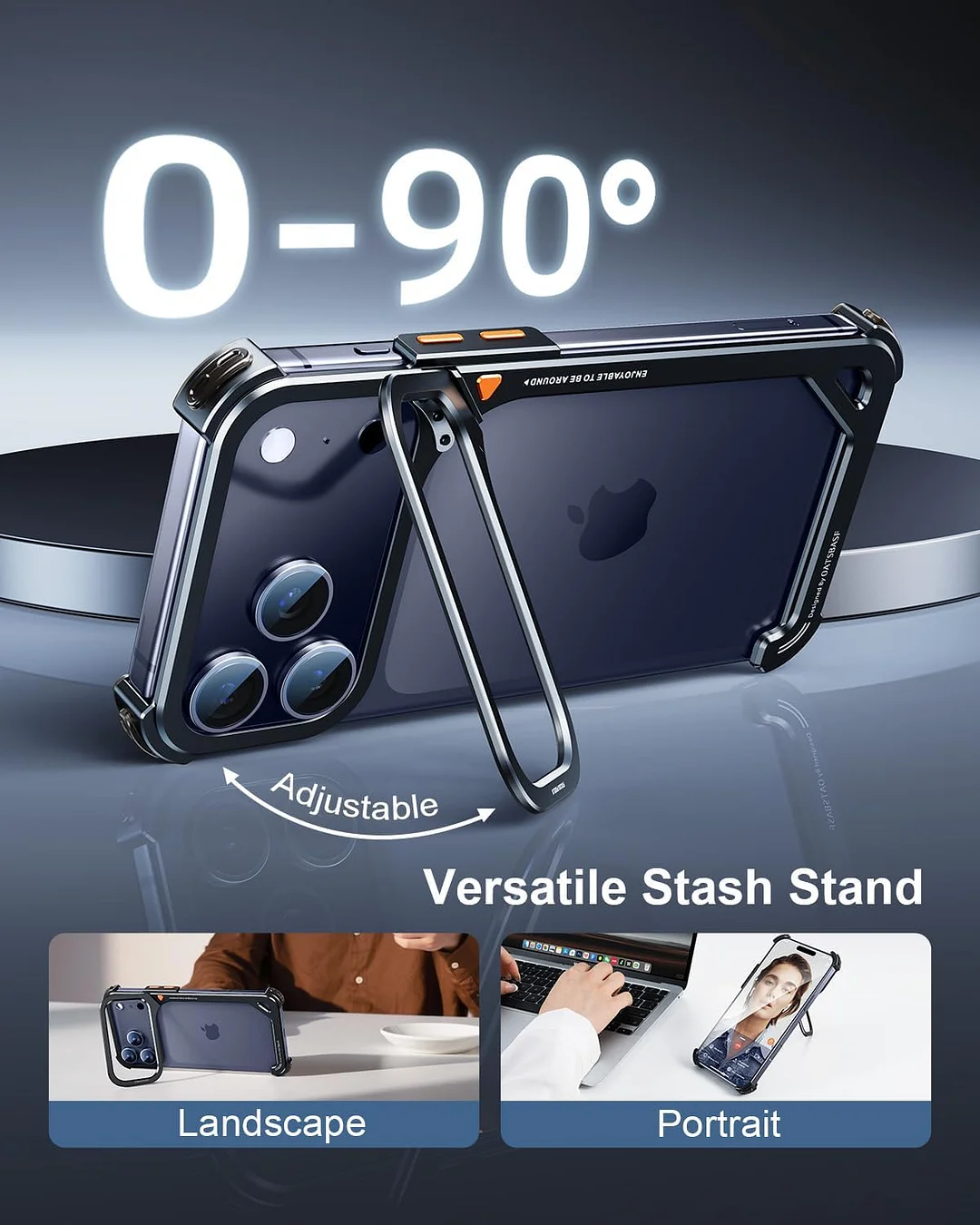 Compatible with iPhone 17 Pro Max metal protective case, aluminum frame, slim backless design, MagSafe compatible, shockproof protection, minimalist frameless phone case, natural titanium