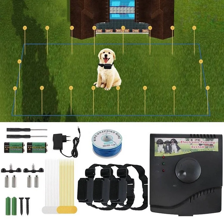 New Electric Dog Fence Waterproof Dog Training Collar Sound Shocked Collar Electronic Pet Fence Containment System for 1/2/3 Dog