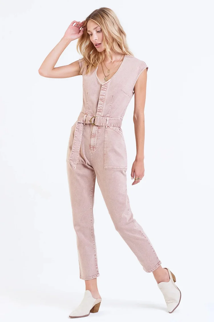 Nicole Color Denim Jumpsuit