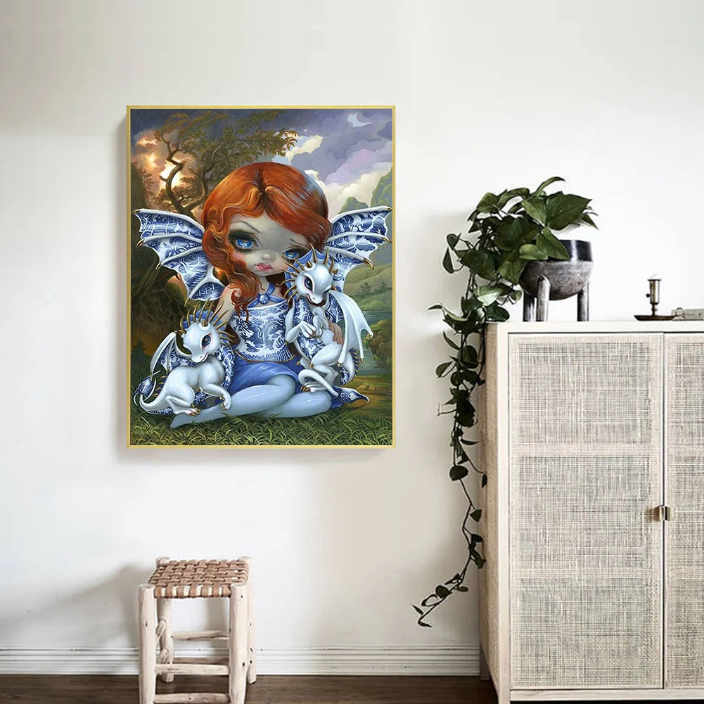 5D Resin Diamond Painting DIY big eye doll Full Round Mosaic Kit(B081)