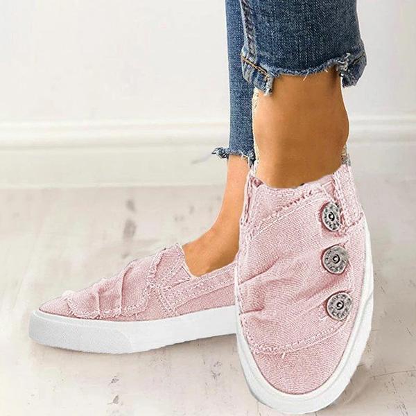 Women's Casual Button Comfy Sneakers