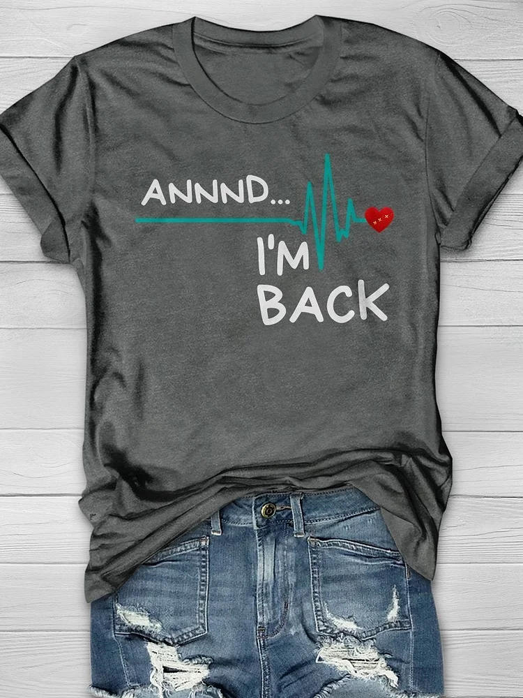 Funny Nurse Electrocardiogram Print Short Sleeve T-shirt socialshop