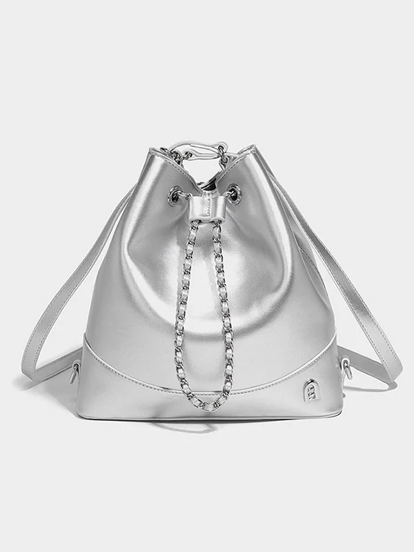 A-shaped Large Capacity Chain Drawstring Backpack