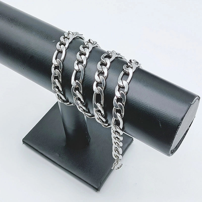 Stainless Steel NK Three One Necklace For Men And Women Jewelry Titanium Steel Figaro Necklace With Chain Clavicle Chain Cuba Chain