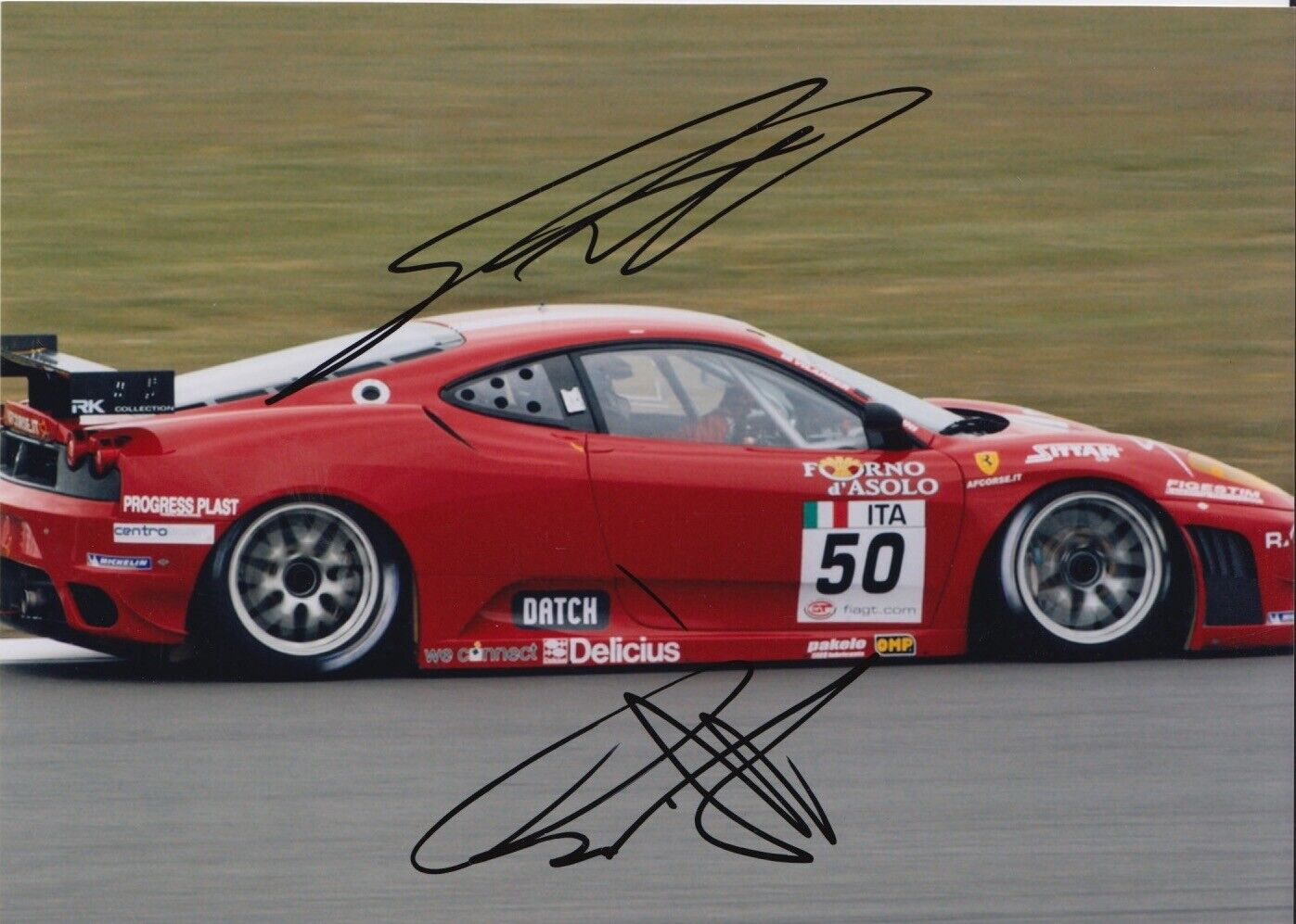 Gianmaria Bruni and Toni Vilander Hand Signed 7x5 Photo Poster painting - Le Mans Autograph 2.