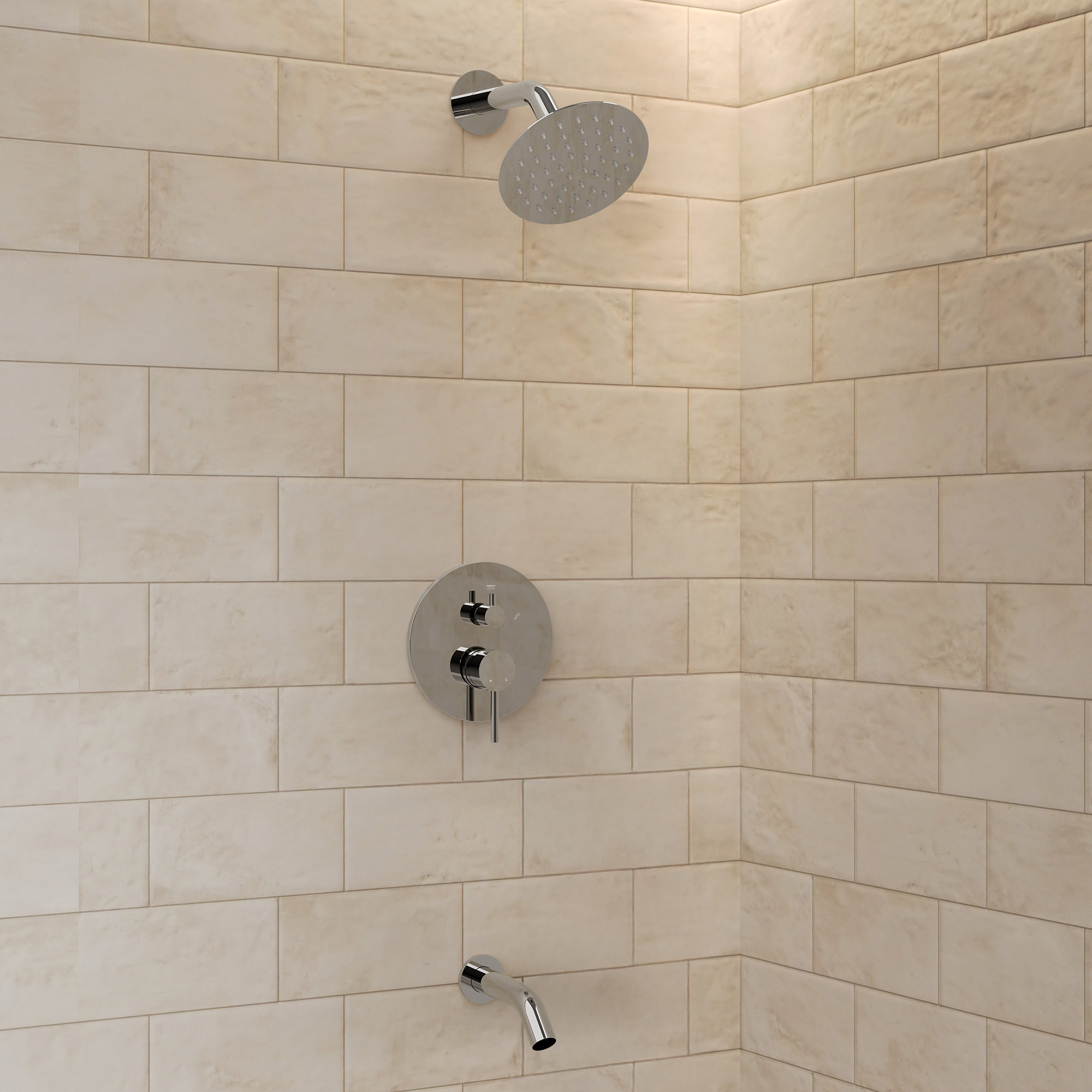 Single Handle 6 in. Wall Mount 1-Spray Tub and Shower Faucet 2.5 GPM in Polish Chrome Valve Included