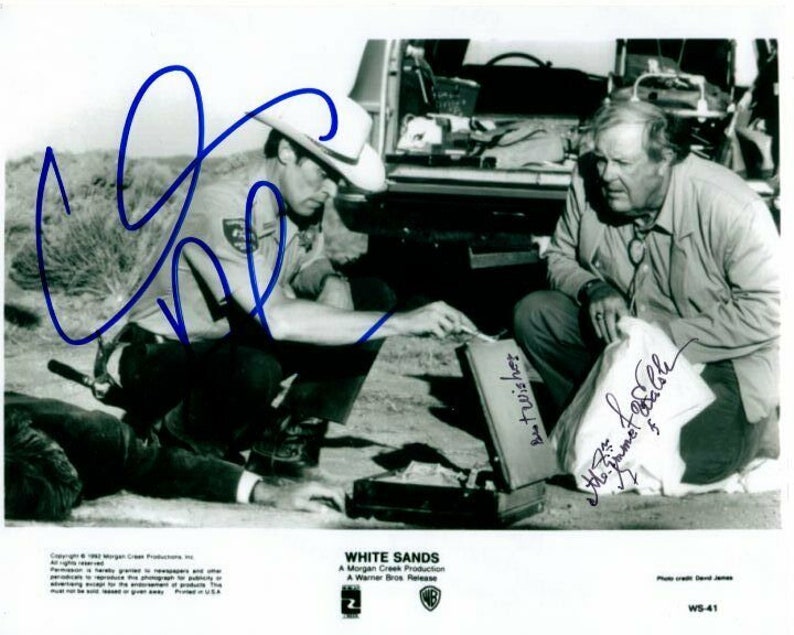 Willem dafoe & m. emmet walsh signed autographed white sands Photo Poster painting