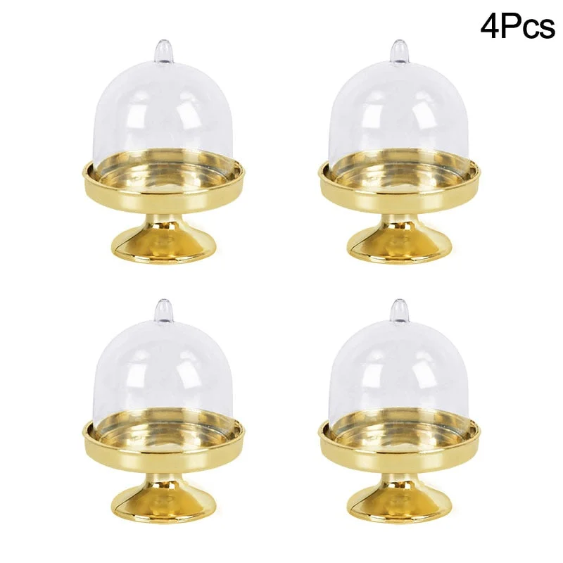 Clear Mini Candy Dessert Holder Cupcake Display Stand Tray Wedding Plastic Gift Box For Guest Birthday Party Decor Baby Shower