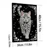(30x40cm)DIY Pearl Painting Framed Cat Handmade Pearl Material Art Kit Living Room Decor