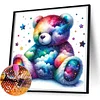 Diamond Painting-DIY Full Round Drill Rainbow Bear