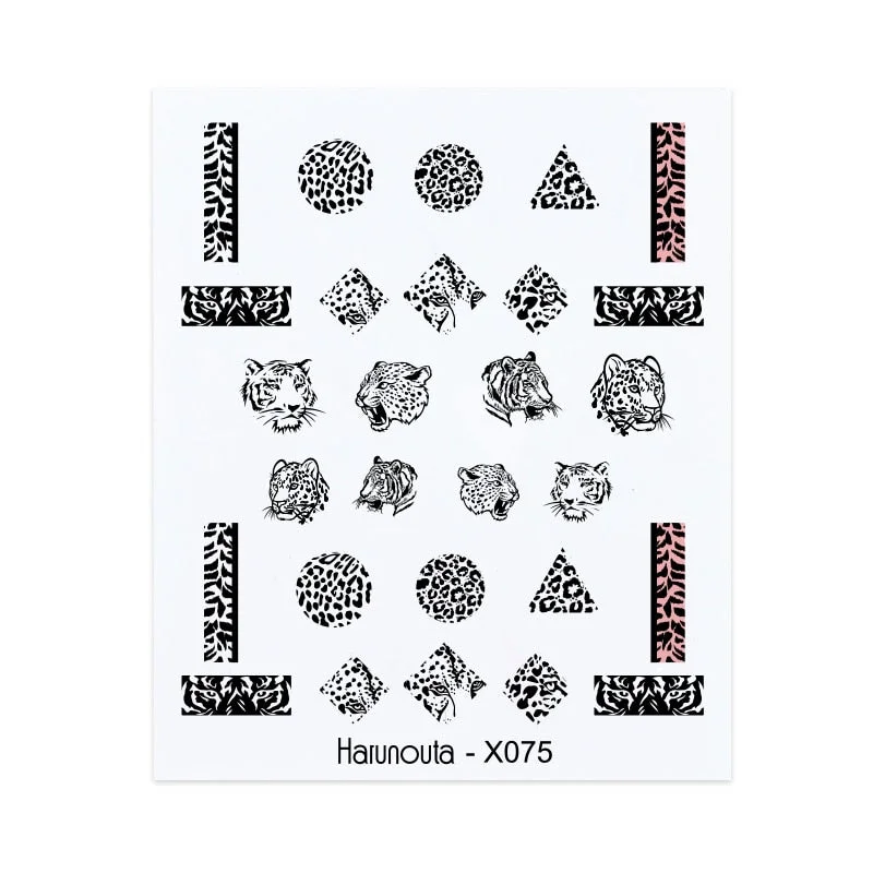 Harunouta Leaves Flowers Tree Water Decals Slider For Nails Spring Flower Butterfly Snake Design Stickers Nail Art Decoration-Nail Inspo