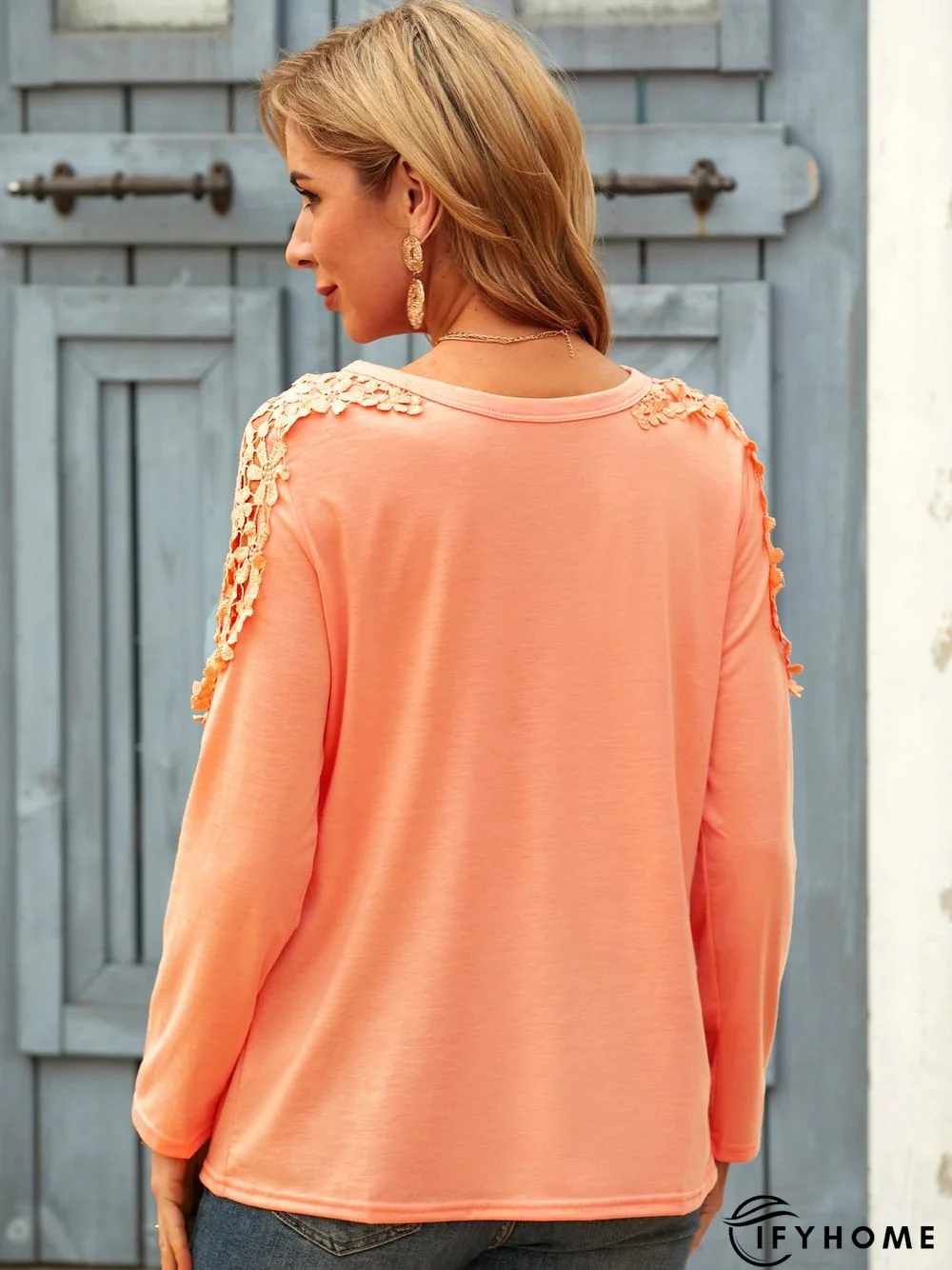 Crew Neck Long Sleeve Tops | IFYHOME