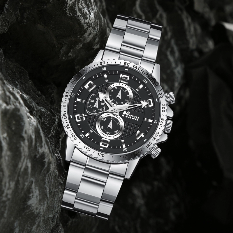 Casual Letter Single Folding Buckle Quartz Men's Watches