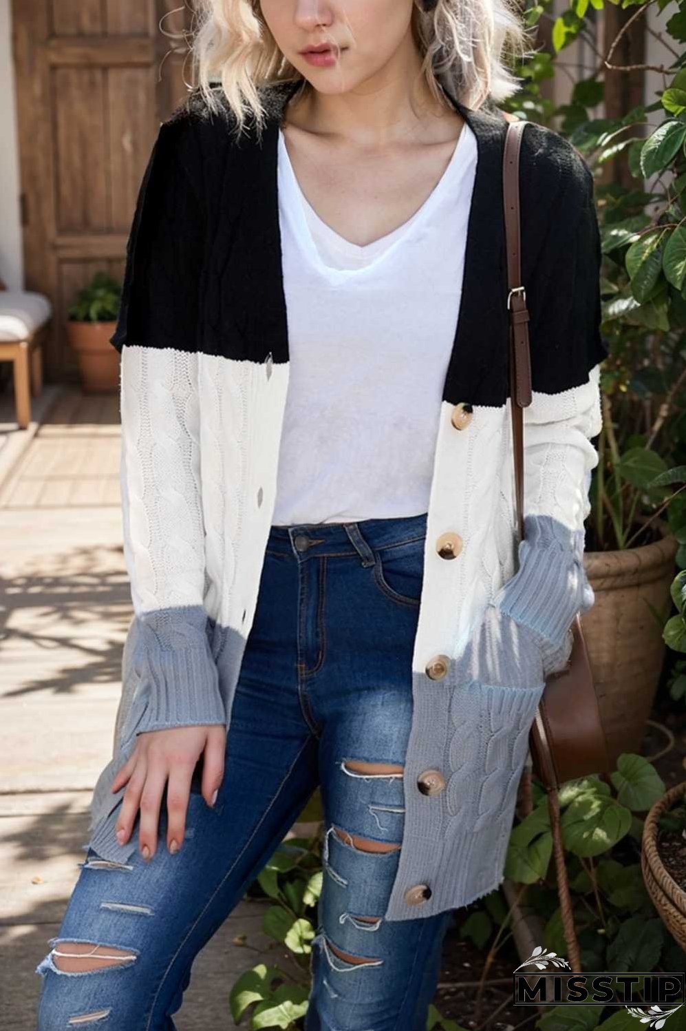 cozy cable knit button front long sleeve cardigan