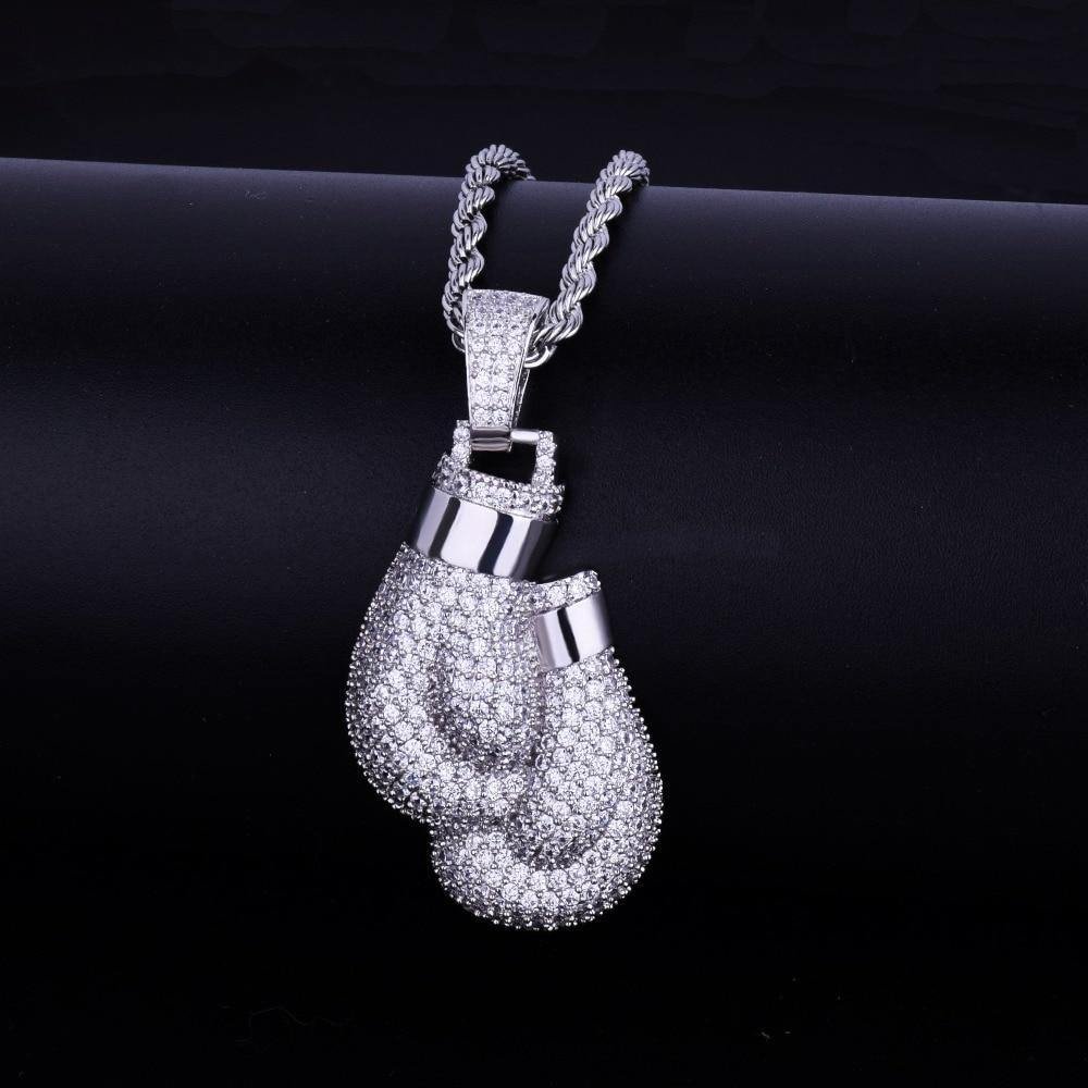 Bling Boxing Gloves Pendant Necklace-VESSFUL