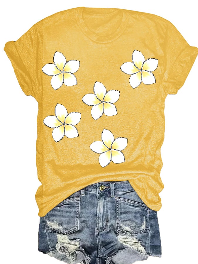 Hawaiian Volcano Print Casual T-Shirt