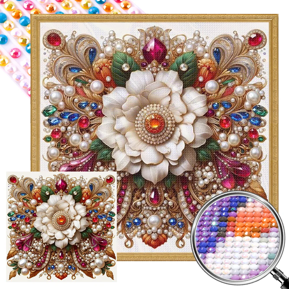 Full Round Partial AB Diamond Painting - Pearl Flower(Canvas|45*45cm)