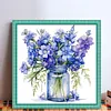Blue Larkspur Full Stamped Cross Stitch 18CT 2-Strand 25x25cm
