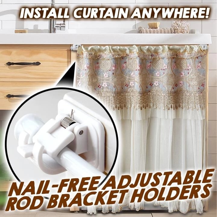 (🎁Chiristmas Special - 50% OFF NOW)Nail-free Adjustable Rod Bracket Holders