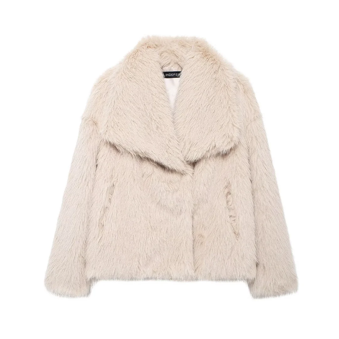Nigikala Nigikala Women's Winter Fashion Temperament Style Wind Artificial Fur Coat D69352