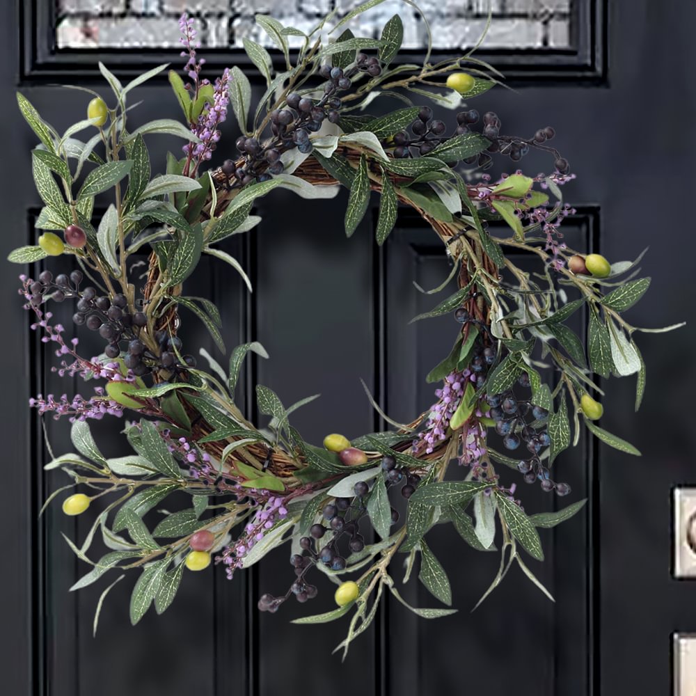 Berry Lavender Olive Spring Summer Wreath for Front Door
