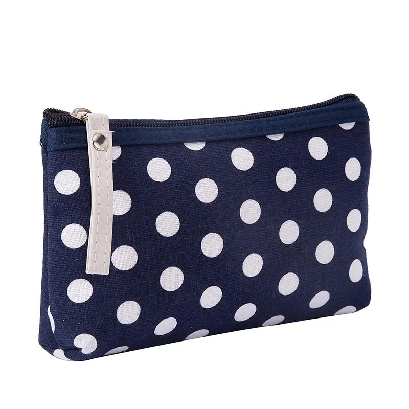 Multifunctional Canvas Makeup Bags Travel Lady Storage Bag Ladies Wash Bag Fabric Zipper Coin Purse Cosmetic Storage Bag