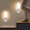 Rechargeable Motion Sensor Night Light Soft Glow Eye-Friendly Versatile Placement Minimalist Wood Battery Operated Shower Lamp for Wardrobe Hallway Closet Stairs