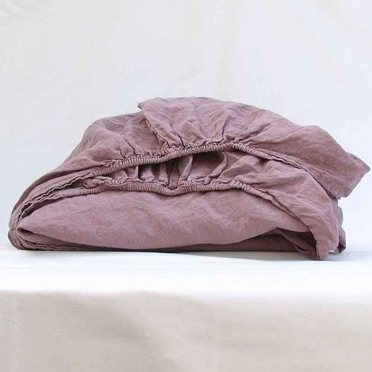 100% Flax Linen Fitted Sheet-ChouChouHome