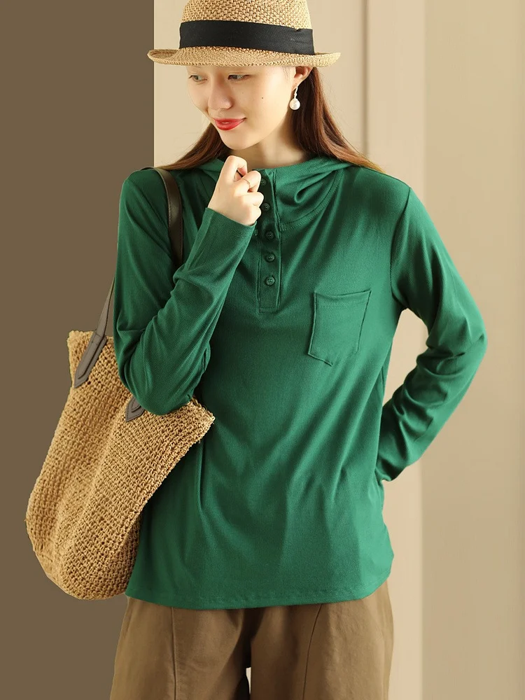 Casual Stretch Cotton Long Sleeve T-Shirt