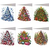 (US Only)6PCS Christmas Tree DIY Diamond Art Greeting Cards Congratulations Cards & Gifts