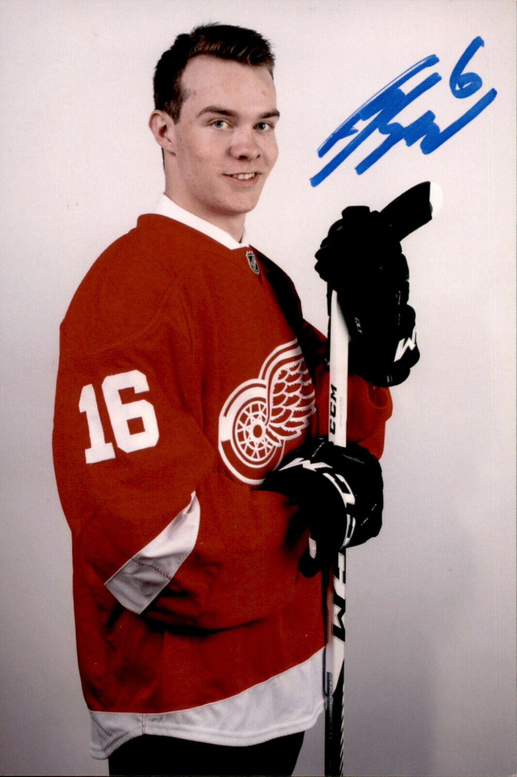 Jordan Sambrook SIGNED 4x6 Photo Poster painting DETROIT RED WINGS #3