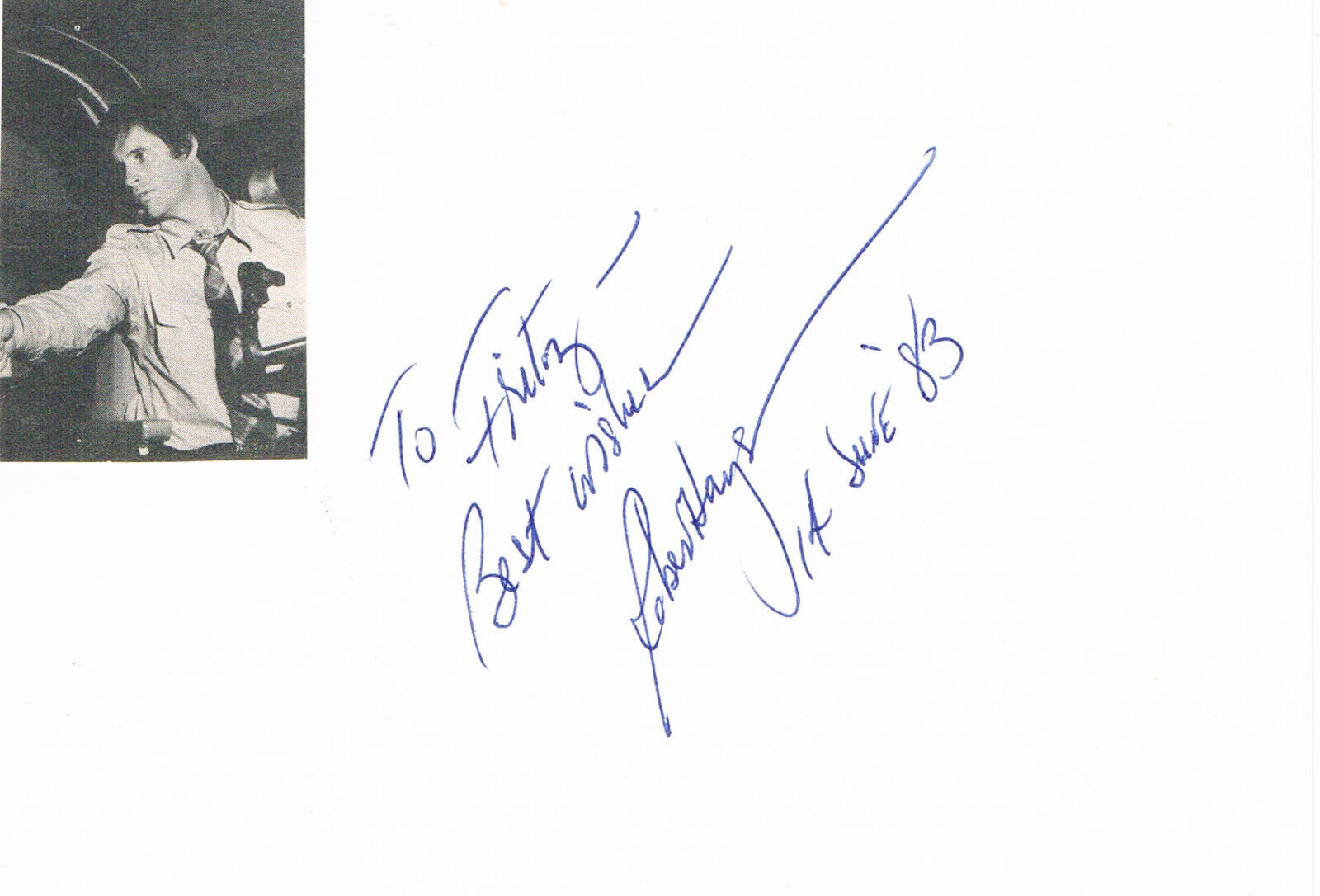 Robert Hays 1947- autograph signed card 4x6