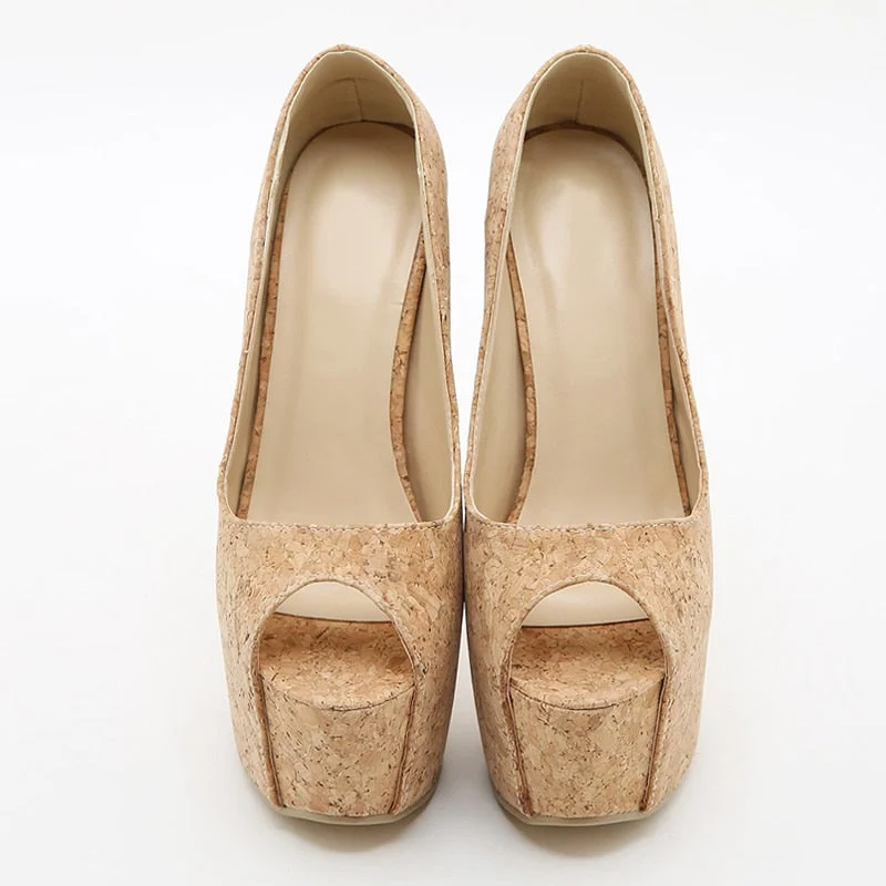 Size 42 Pumps Women Shoes Fashion Peep Toe Slingback Ladies Party Stripper High Platform Stiletto Heel Sandals Escarpins Femme