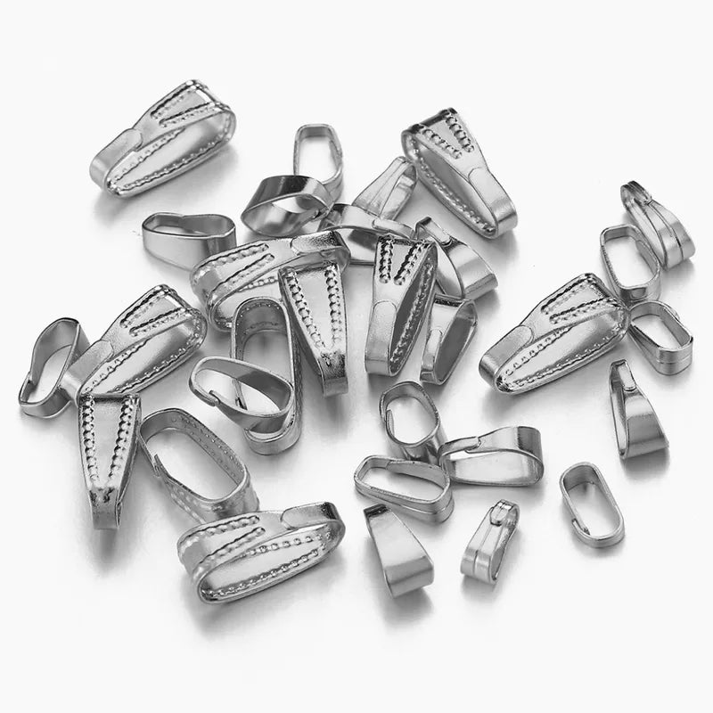 50 PCS/Package 7*2.4mm 304 Stainless Steel Geometric Melon Seed Buckle Jewelry Accessories