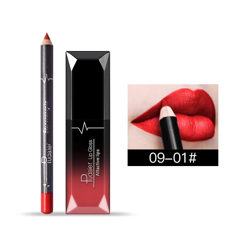 🎉FESTIVE COLLECTION (Buy 2 Get 1 Free)🔥12 Color Matte Lipstick Pencil + Lip Glaze Set💄