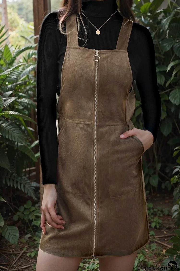 solid home service loose short dress with pocket bare a line square tube