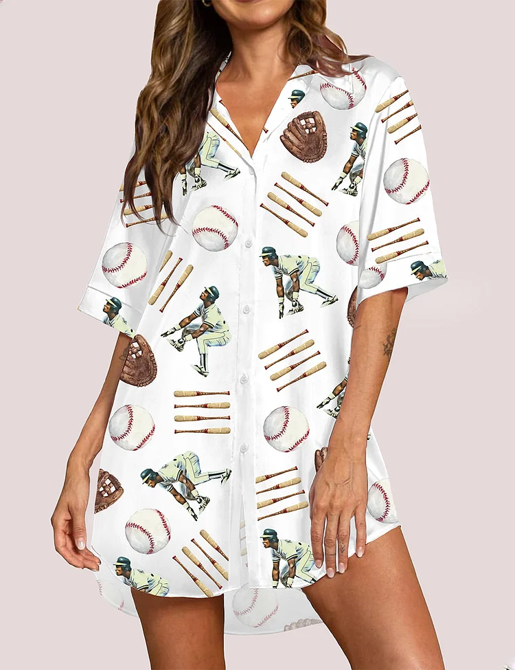 Women's Rickey Henderson Baseball Pajama Dress
