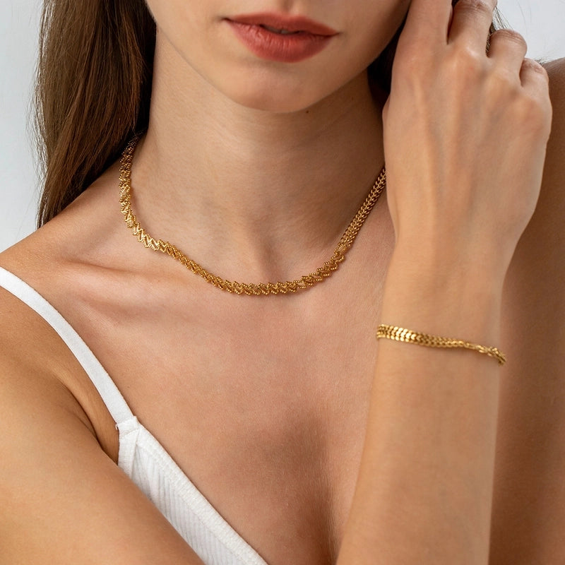 Elegant Streetwear Geometric Titanium Steel Plating Stainless Steel Jewelry Sets