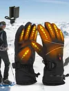 Electric Heating Gloves Rechargeable Windproof Hand Warmer Ski Thermal Gloves