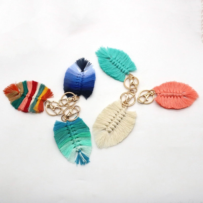 Fashion Leaves Cotton Unisex Bag Pendant Keychain 1 Piece
