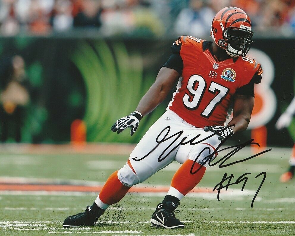 GENO ATKINS SIGNED CINCINNATI BENGALS FOOTBALL 8x10 Photo Poster painting #4 NFL AUTOGRAPH PROOF