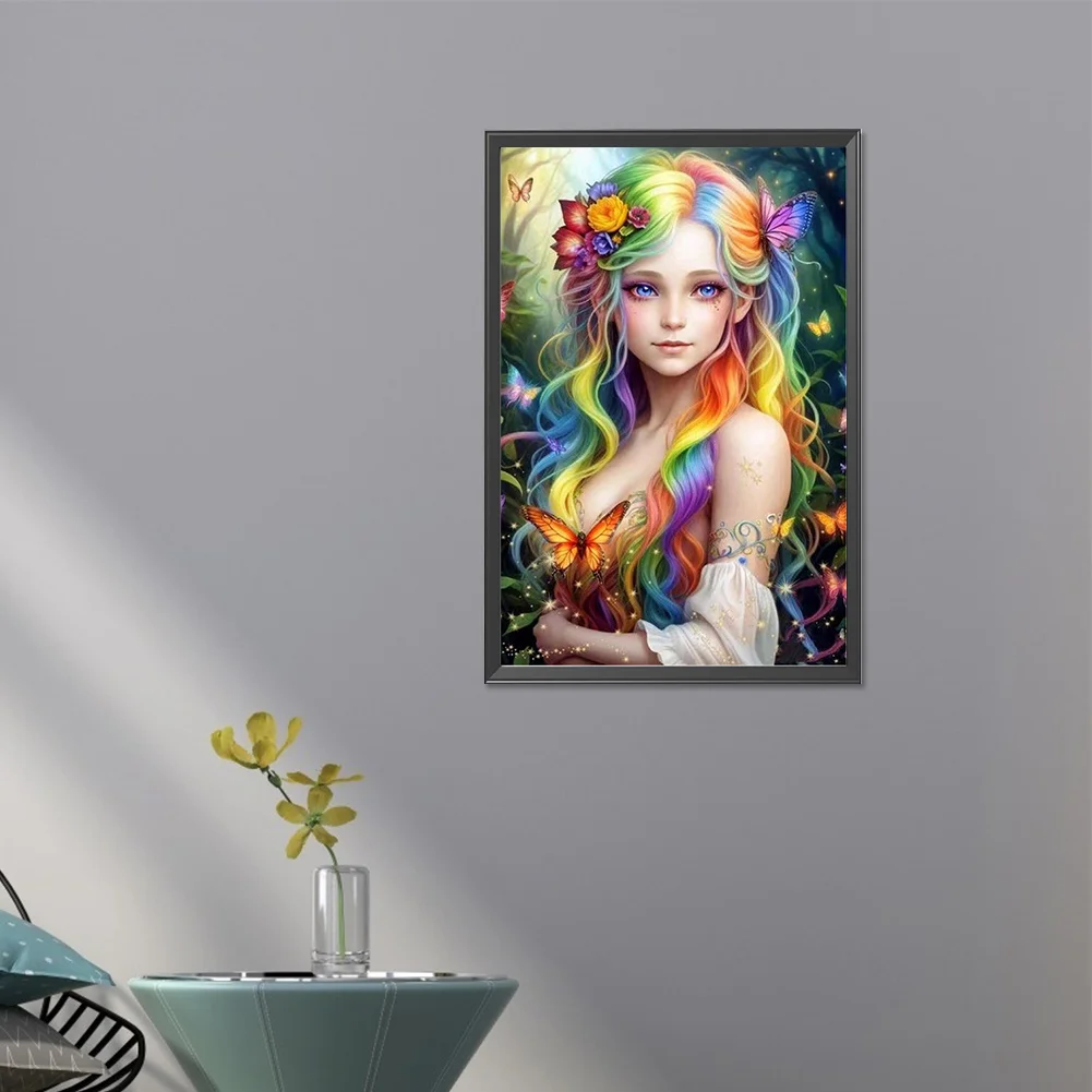 Partial AB Diamond Painting - Full Round Drill - Girl(Canvas|45*65cm)
