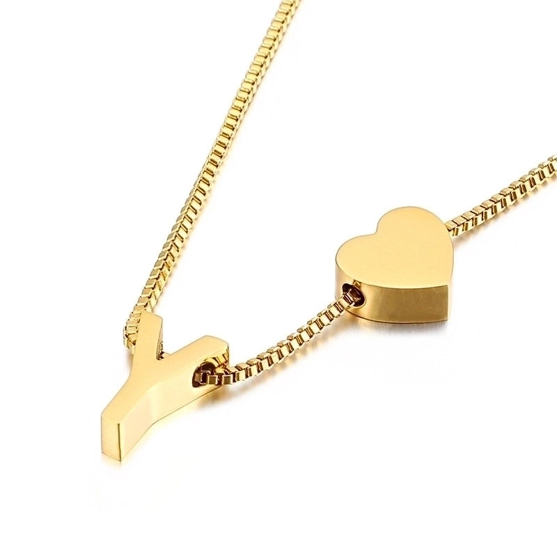 Titanium Steel 18K Gold Plated Korean Style Plating Letter Necklace