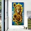 Diamond Painting-DIY Full Round Drill Sunflower Lion(40*70CM)