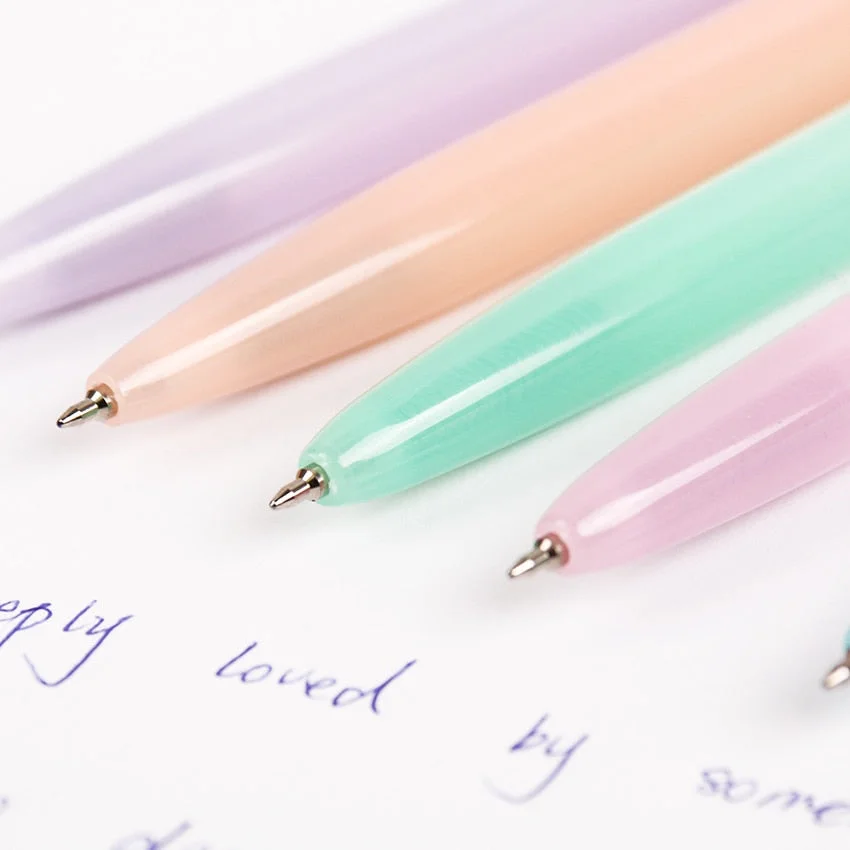 Jelly Color Kawaii Ballpoint Pen Plastic Press the Ballpoint Pen School Supplies Stationery Papelaria B-573F