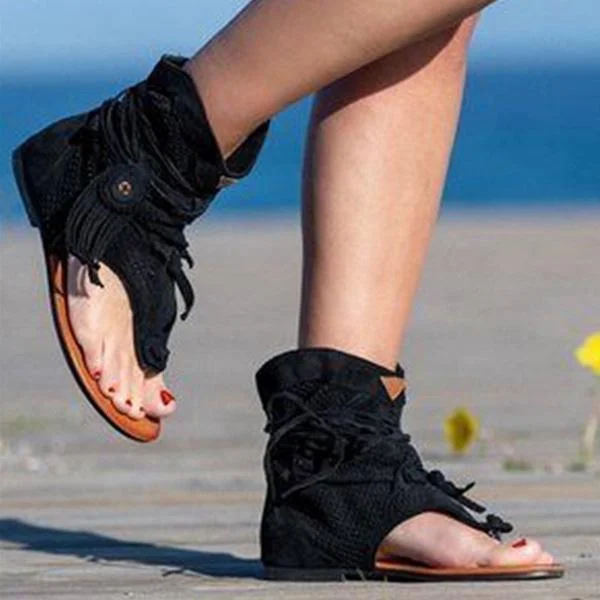 Women Summer Unique Flat Over Ankle Sandals