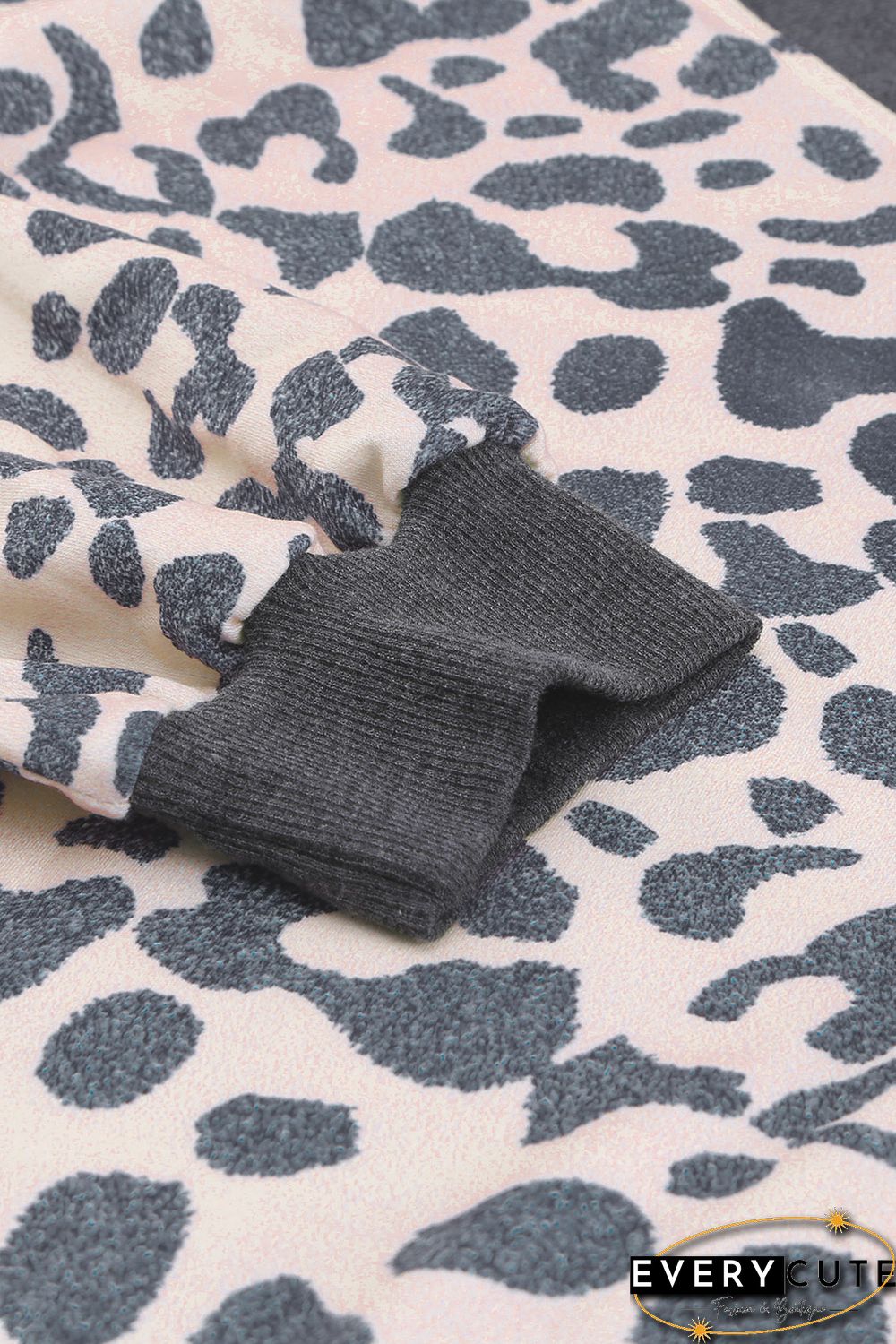 Leopard Print V Neck Loose Plus Size Blouse