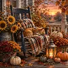 Autumn Cat-11CT Stamped Cross Stitch 50&times;50cm/19.7&times;19.7in